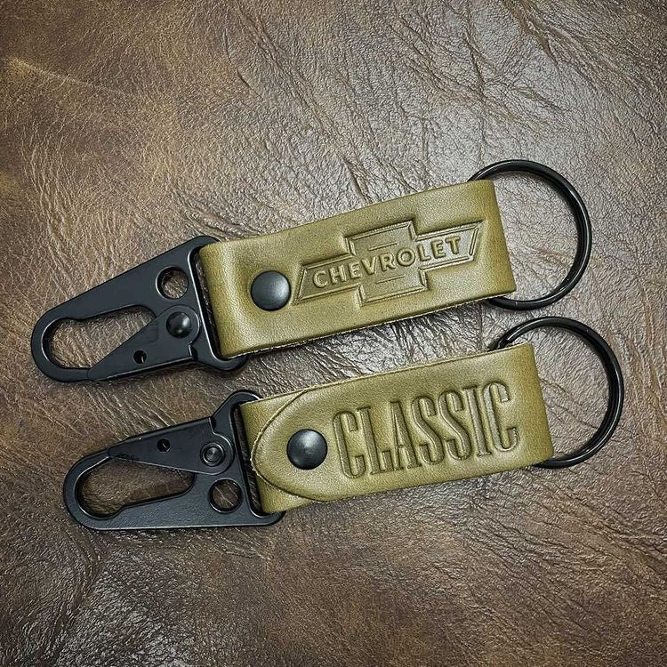 OLIVE Leather Chevy keychains
