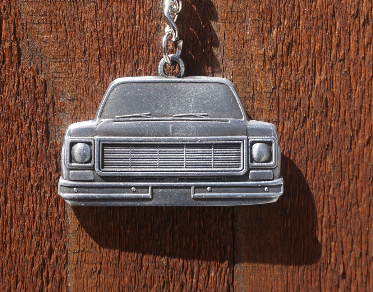 C10 Front View Double Sided 3D 1973–1980 Metal Truck Keychain