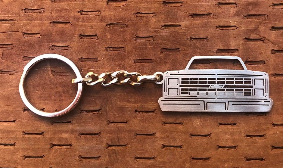 Third generation 1981–1987 Stainless Steel Truck Keychain  Front View