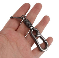 Load image into Gallery viewer, Vintage-Inspired Carabiner Keychain Black Chrome and Silver
