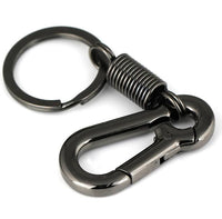 Load image into Gallery viewer, Vintage-Inspired Carabiner Keychain Black Chrome and Silver
