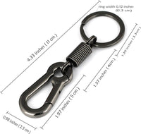 Load image into Gallery viewer, Vintage-Inspired Carabiner Keychain Black Chrome and Silver
