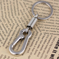 Load image into Gallery viewer, Vintage-Inspired Carabiner Keychain Black Chrome and Silver
