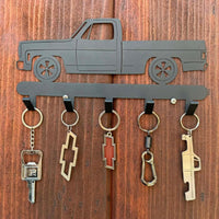 Load image into Gallery viewer, Bundle and save 1973–1987 Powder coated Black 5 Hooks Key Holder with 5 keychains
