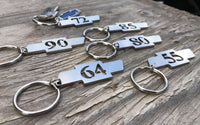 Load image into Gallery viewer, Two Digit Bowtie Stainless Steel Keychains Years from 53/96

