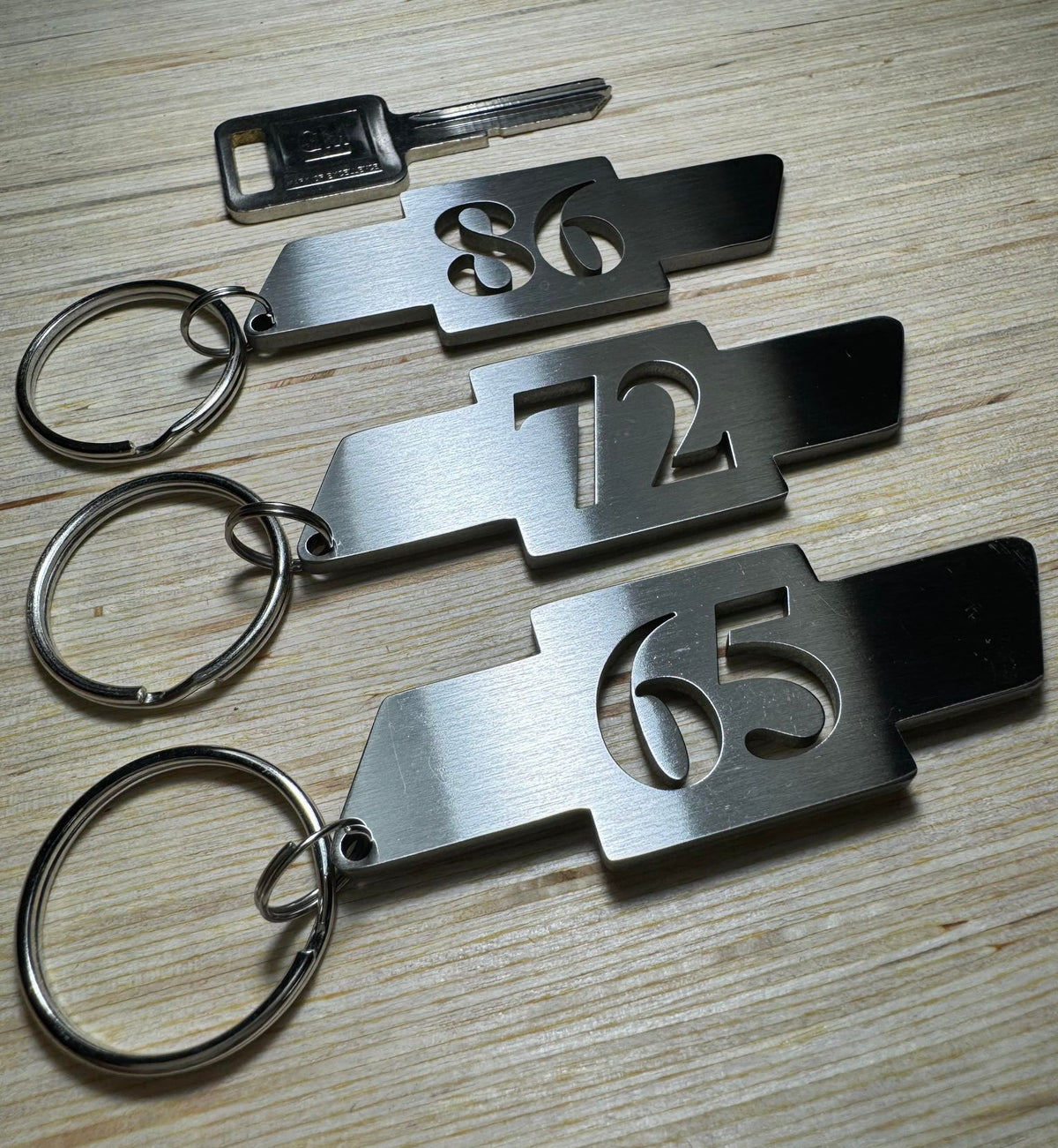Two Digit Bowtie Stainless Steel Keychains Years from 53/96