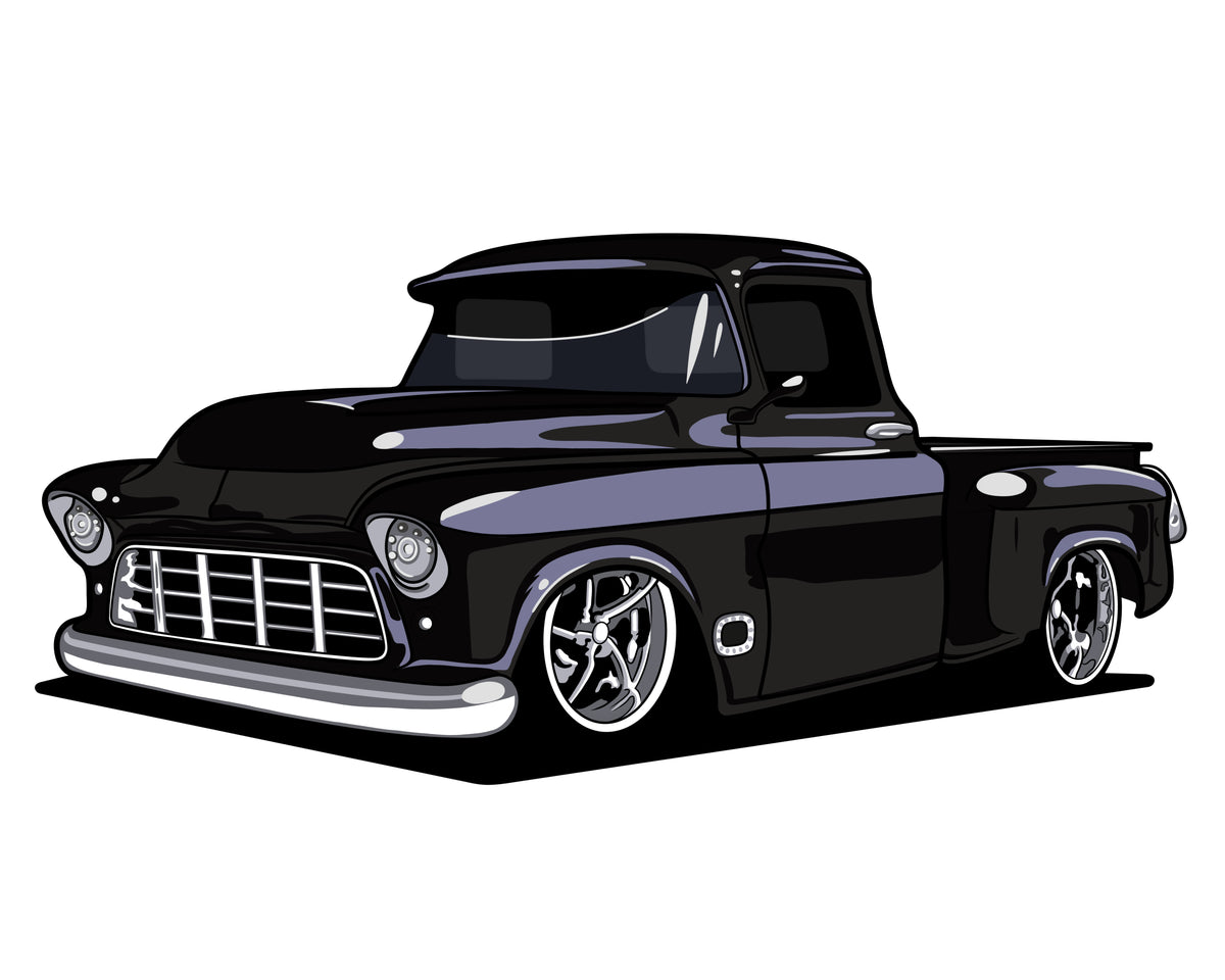 55/59 Chevy Pickup Sticker (5 Inches)