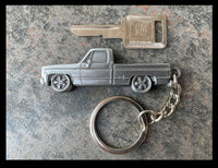 Load image into Gallery viewer, Double Sided 3D 1973–1987 Metal Truck Keychain Side View
