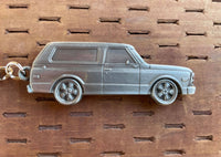 Load image into Gallery viewer, Double Sided 3D Blazer 1967–1972 Metal Truck Keychain Side View
