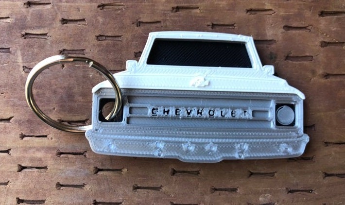 3D Printed 1969–1970 C10 Truck Keychain Front View Ready To Paint