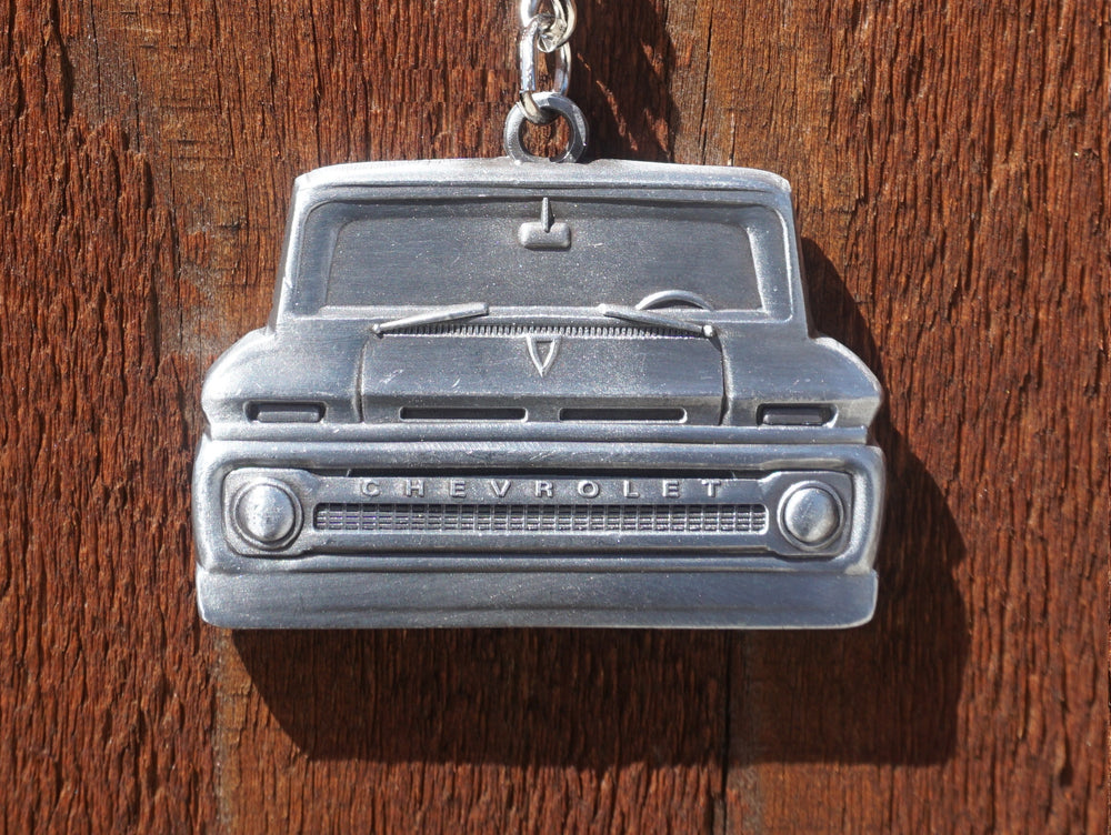C10 Front View Double Sided 3D 1964–1966 Metal Truck Keychain