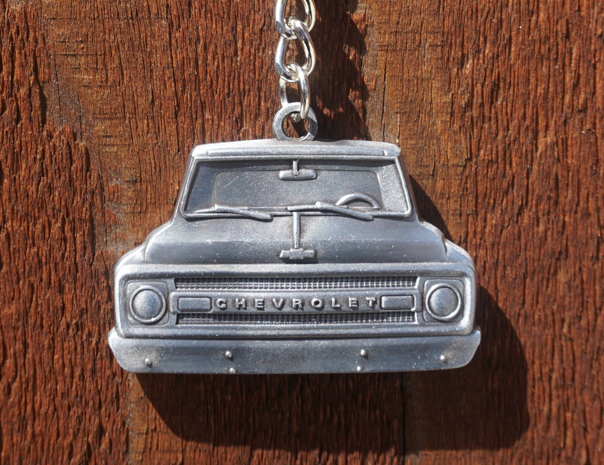 C10 Front View Double Sided 3D 1969–1970 Metal Truck Keychain