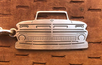 Load image into Gallery viewer, First generation C10 1960–1966 Stainless Steel Truck Keychain Front View
