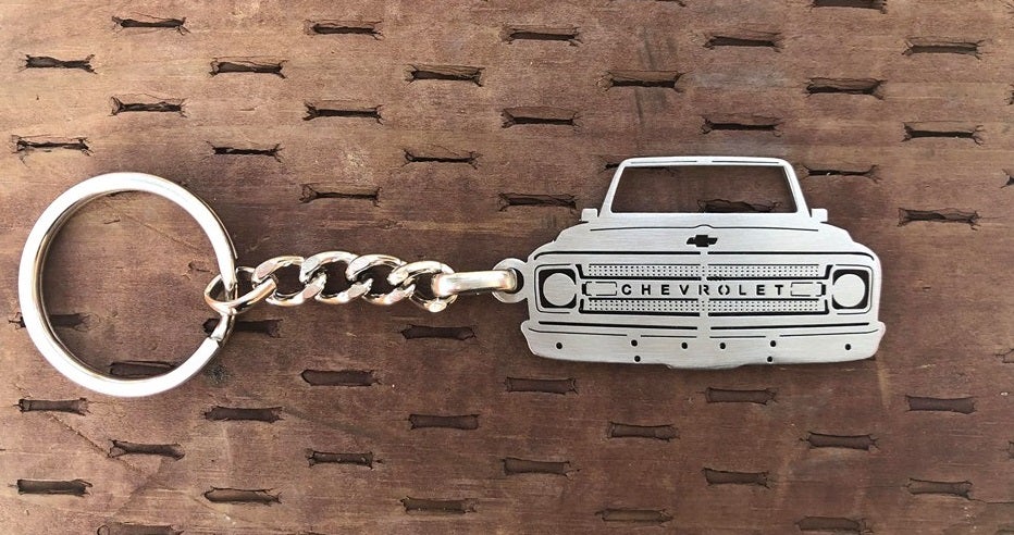 Second generation 1969–1970 Stainless Steel Truck Keychain Front View