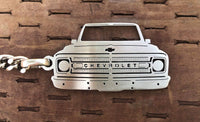 Load image into Gallery viewer, Second generation 1969–1970 Stainless Steel Truck Keychain Front View
