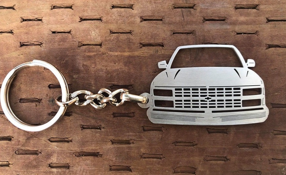 1990–1998 Chevy Front View Stainless Steel Key-chain