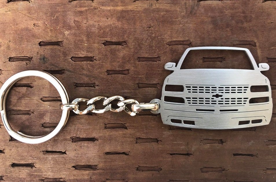 1999–2002 Chevy Front View Stainless Steel Key-chain