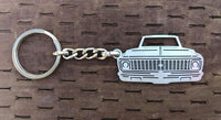 Load image into Gallery viewer, Second generation 1971–1972 Stainless Steel C10 Truck Keychain Front View
